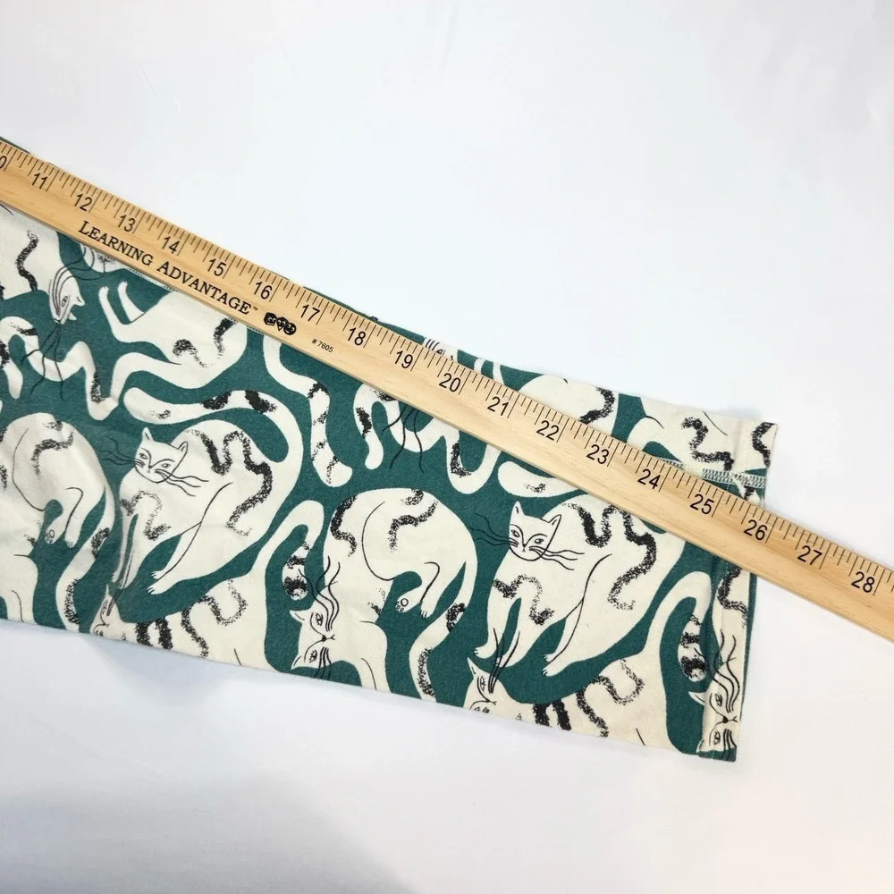 Thunderpants Organic Cotton 3/4 Leggings Womens 2X AOP Cat Print Sustainable - Picture 8 of 9